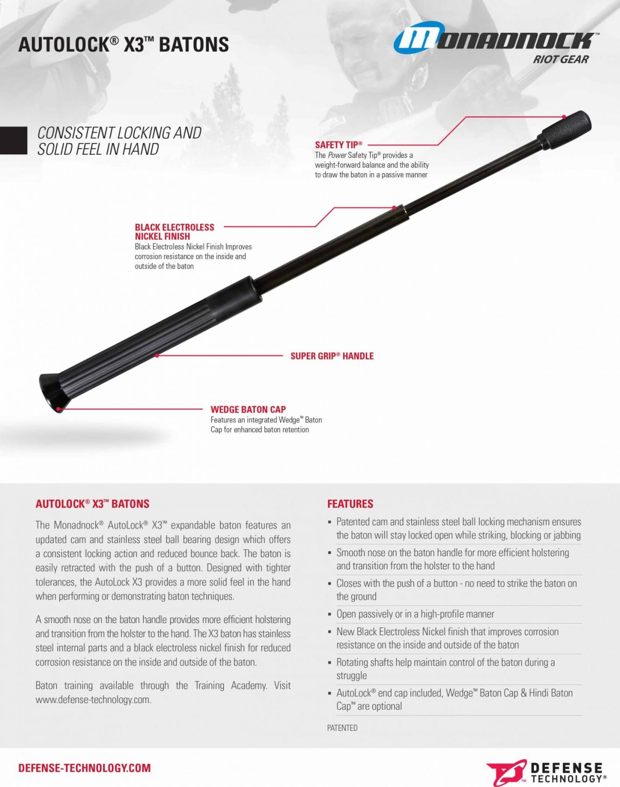 Monadnock® Riot Gear Sell Sheets Defense Technology