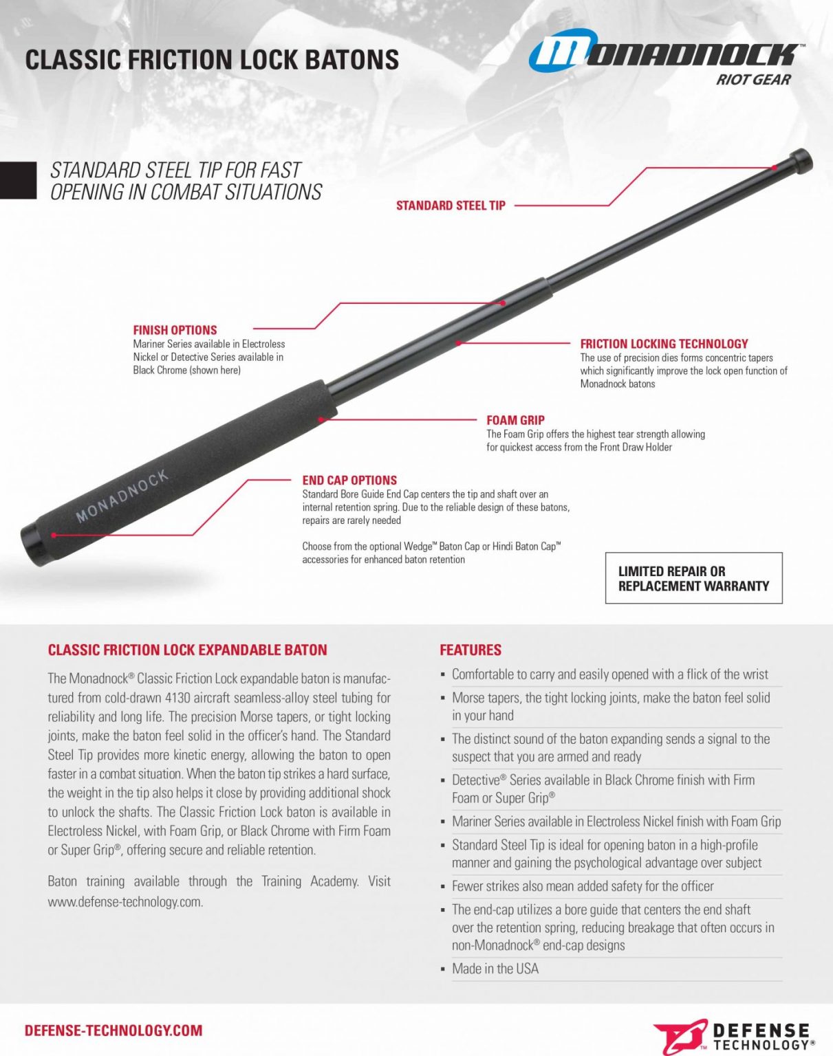 Monadnock® Riot Gear Sell Sheets Defense Technology